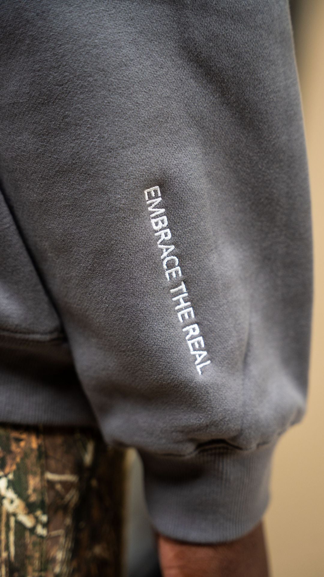 Grey/Green 'Stay Disruptive' Vintage Hoodie